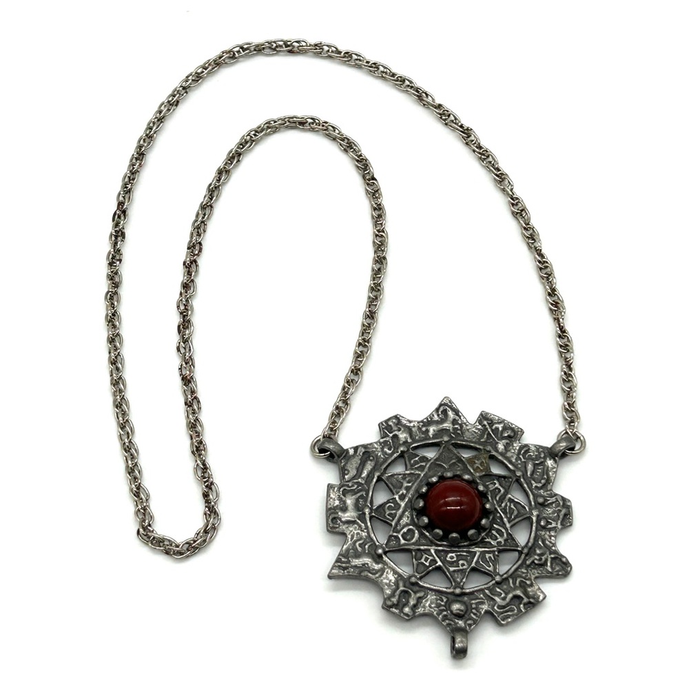 RARE Vintage 70s Signed Mark Heister Zodiac Calendar Necklace Astrology So Cool!